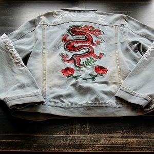 Brooklyn Cloth Embroidered Denim Jacket Men's XL